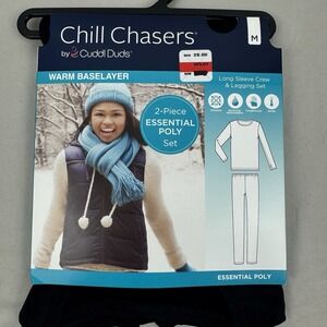CUDDL DUDS Chill Chasers Warm Baselayer Girls‎ Childrens L/S Shirt Pant Set - M